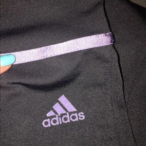 Grey and Purple Adidas Sweat Pants